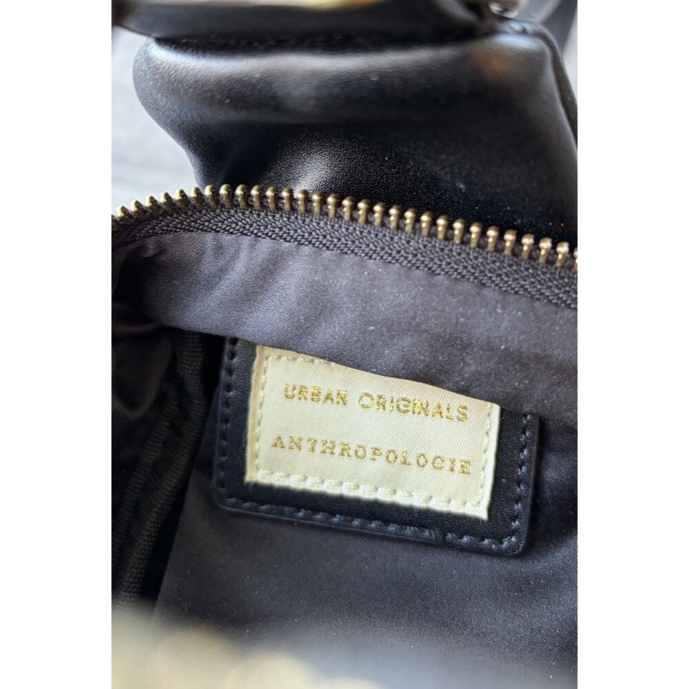 Anthropologie Urban Originals Liberty Black Woven Sling Bag CrossBody Purse Trav - Picture 5 of 6